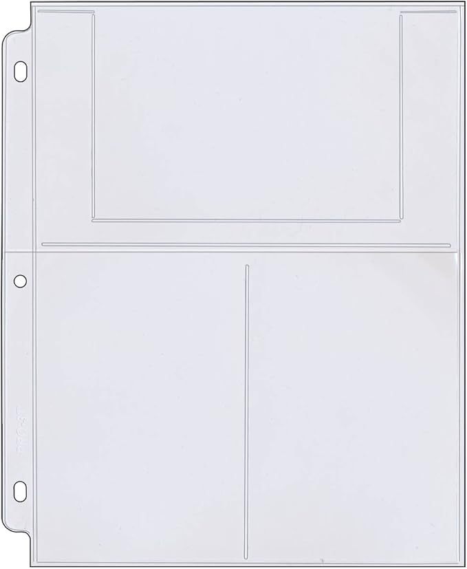 StoreSMART - Photo/Postcard Page for 3-Ring Binders - Archival-Safe Plastic - Three 4" x 6" Pocket - Holds six Photos/Postcards - 10-Pack - LC46-10