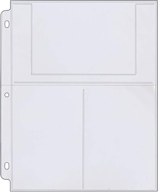 StoreSMART - Photo/Postcard Page for 3-Ring Binders - Archival-Safe Plastic - Three 4" x 6" Pocket - Holds six Photos/Postcards - 200-Pack - LC46-200