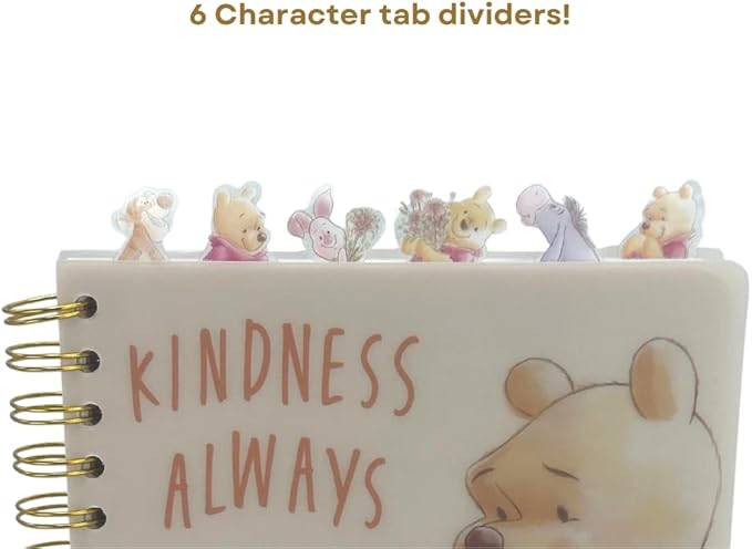 Innovative Designs Disney Winnie the Pooh Tab Journal Notebook, Spiral Bound, 144 Lined Pages, 8 x 7 inches