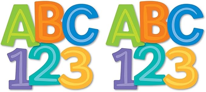 Carson Dellosa 76 pc Modern Decor Bulletin Board Letters Pack, Colorful Letters, Numbers, Symbols, and Punctuation Cutout (Pack of 2)