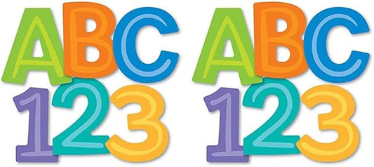 Carson Dellosa 76 pc Modern Decor Bulletin Board Letters Pack, Colorful Letters, Numbers, Symbols, and Punctuation Cutout (Pack of 2)