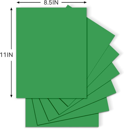 25Sheets Green Cardstock Paper, 8.5 x 11 Card stock for Cricut, Thick Construction Paper for Card Making, Scrapbooking, Craft 90 lb / 250 gsm