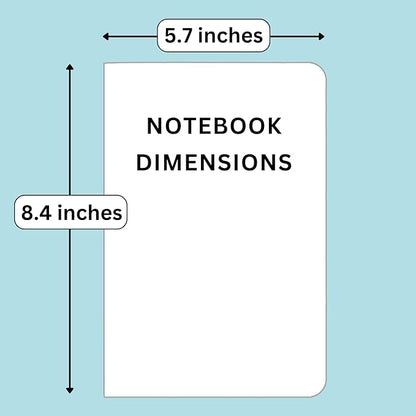 RICCO BELLO Wide Ruled Hardcover Diary Journal School Notebook for Kids, Tweens - Bookmark, Band Closure, Storage Pocket, 5.7 x 8.4 Inches, 192 Pages, (Be A Unicorn)