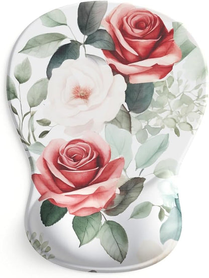 ErgoComfort Gel Wrist Rest Mouse Pad-Ergonomic Office Mousepad with Wrist Support-Non-Slip, Design Desk Accessories Mat for Home&Game Decor (08Eternal Roses)