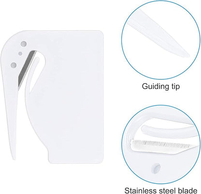PATIKIL Letter Opener Envelope Slitter, 8 Pcs Mail Slitter with Razor Safe Mail Opener for Envelope Paper Package Open for Home, Office White