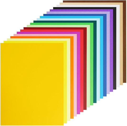 100 Sheets Colored Cardstock 8.5 x 11 Paper Pack,20 Assorted Colors, Double Sided Printed Cardstock Paper, for DIY Arts,Card Making, Scrapbooking,School Decor Supplies -65 lb