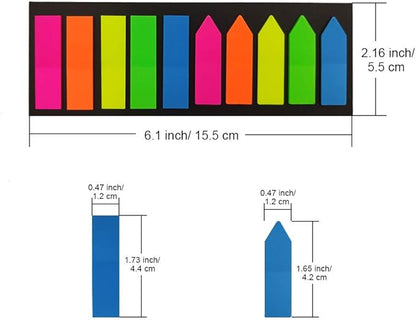 2000 Pieces Page Markers Tabs,Colored Sticky Tabs for Books, Notebooks,Index Tabs,Arrow Page Sticky Flags