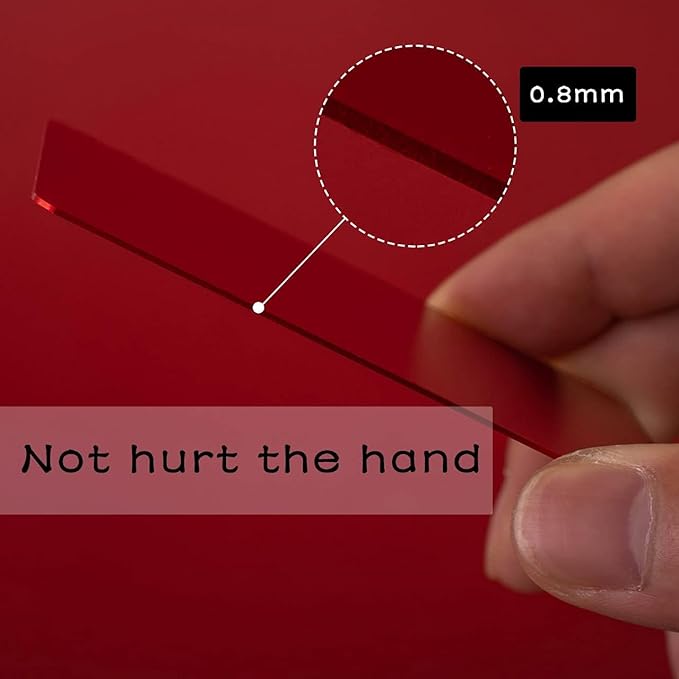 Thick Red Aluminum Metal Business Cards Anodized Aluminum 86 X 54 X 0.8mm 15 pcs Include Protector Sleeves(Frosted)