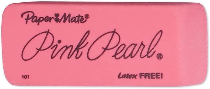 Paper Mate Erasers | Pink Pearl Large Erasers, 12 Count