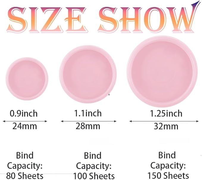 100PCS Discbound Notebook Accessories Expansion Planner Discs Binder Rings Loose-Leaf Plastic Book Binding Disc(Pink,1.1"/28 mm)