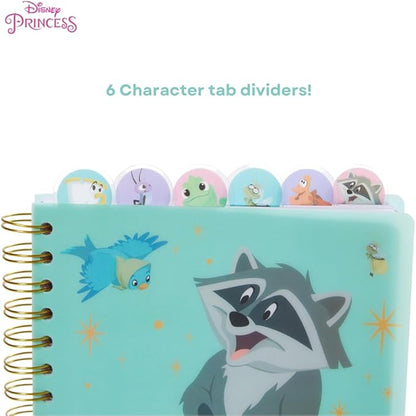 Innovative Designs Disney Princess Journal Notebook, Spiral Bound, 144 Lined Pages, 8 x 7 inches, Light Green, Disney Princess Movie Characters