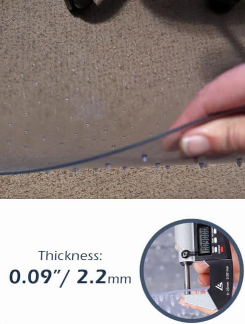 Office Chair Mat for Carpet with Studs, Desk Chair Mat for Carpeted Floor,Floor Mat for Carpet Office Chair,Plastic Carpet Chair Mat Floor Protector (36"x48"-Convex)