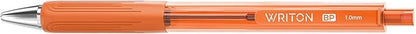 Writon Retractable Ballpoint Pens, Triangle Grip and Barrel, 1.0mm Medium Point, Orange Ink, 12 Pack