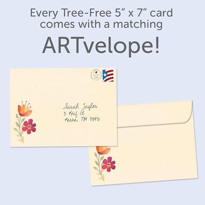 Tree-Free Greetings - Birthday Card - Artful Designs - 1 Card + Matching Envelope - Made in USA - 100% Recycled Paper - 5 x 7 - The Best (GO61207)