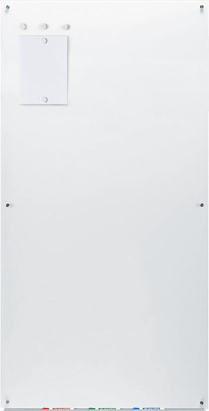 Audio-Visual Direct Magnetic Ultra White Glass Dry-Erase Board Set - 6' x 3' - Includes Magnets, Hardware & Marker Tray