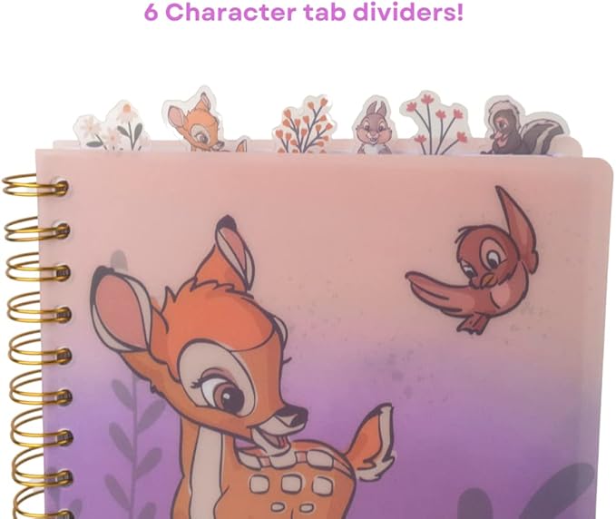 Innovative Designs Disney Bambi Tab Journal Notebook, Spiral Bound, 144 Lined Pages, 8 x 7