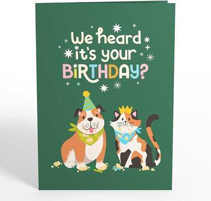 Lovepop Happy Birthday Pop-Up Card for Her and Him- 3D Birthday Animal Greeting Cards for Boys, Girls, Men, Women - We Heard It's Your Birthday - 5" x 7" Card - Blank Note Card & Envelope Included