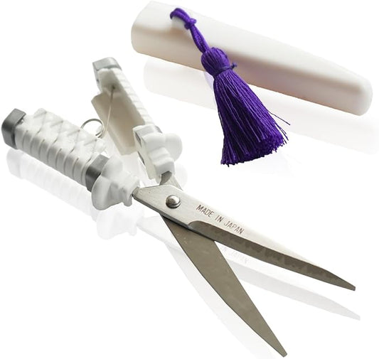 Nikken Japanese Katana Style Scissors Samurai Sword Made in Japan (White)