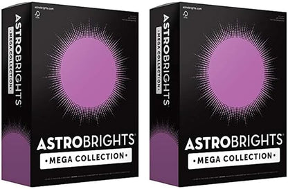 Astrobrights Mega Collection, Colored Cardstock, Bright Purple, 320 Sheets, 65 lb/176 gsm, 8.5" x 11" - MORE SHEETS! (91697) (Pack of 2)
