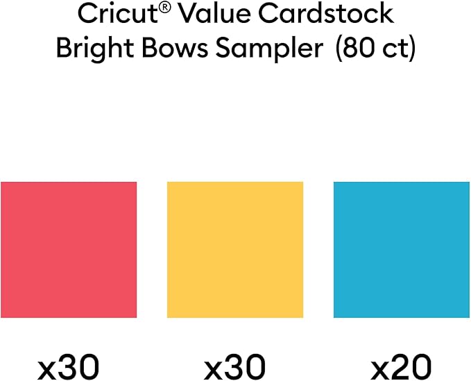 Cricut® Value Cardstock, Bright Bows Sampler - 8.5 in x 11 in (80 ct)