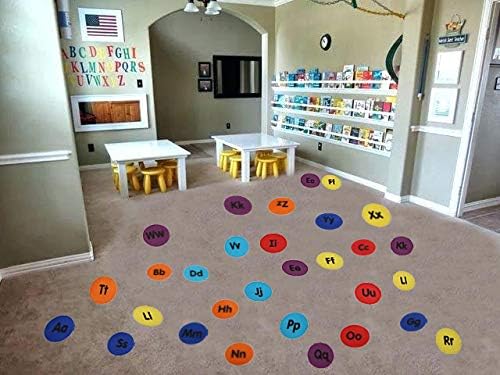 Carpet Markers 5" for Kids, Multicolor Spot Circle Markers for Classroom Teachers, Preschool and Kindergarten (26 Packs of Alphabet)