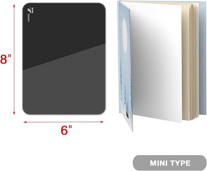 TOWON Small Glass Dry Erase Board, Desk White Board with Standing, Mini Whiteboard Easel Pad Set, Stenography Artifact for Office, Home and School Supplies, 8x6 Inches, Black