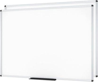 VIZ-PRO Dry Erase Board/Magnetic Whiteboard, 8' x 4', Pack of 2, Silver Aluminum Frame