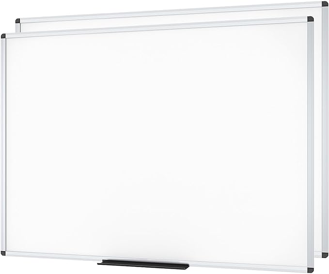 VIZ-PRO Magnetic Dry Erase Board, 72 X 48 Inches, Pack of 2, Silver Aluminium Frame