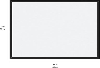 Amazon Basics Magnetic Dry Erase Whiteboard, 35"W x 23"H, Black Wooden Frame