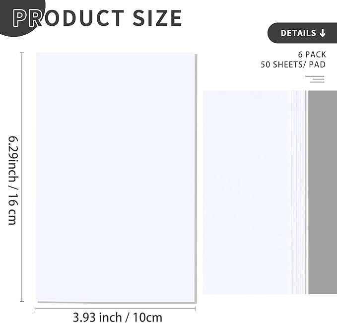 6 Pack Note Pads Memo Pads Small Notepad 50 Sheets 4X6 note pad Scratch Pads for Writing Blank Scratch Pads (6)