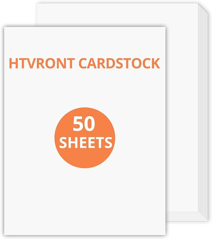 HTVRONT White Cardstock Paper Bundle - 50 Sheets Cardstock 8.5 x 11 Inch, 230 GSM Thick Cards for Cricut Machine, White Printer Paper for Scrapbooking, Crafts, Home Decoration (White/50 Sheets)