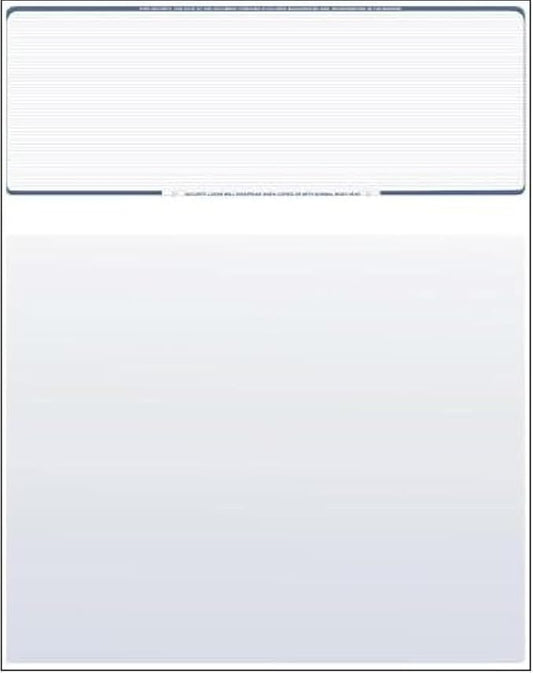 Compuchecks Check on Top Blank Check Paper - 2500 Pack, Quick-Books & Laser Printer Compatible - Security Business Checks with Voucher - 8.5" x 11" Blue Pinstripe