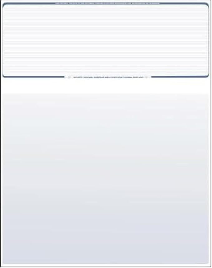 Compuchecks Check on Top Blank Check Paper - 1000 Pack, Quick-Books & Laser Printer Compatible - Security Business Checks with Voucher - 8.5" x 11" Blue Pinstripe