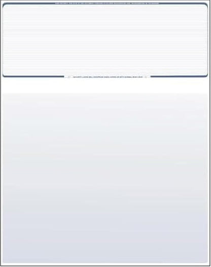 Compuchecks Check on Top Blank Check Paper - 1000 Pack, Quick-Books & Laser Printer Compatible - Security Business Checks with Voucher - 8.5" x 11" Blue Pinstripe