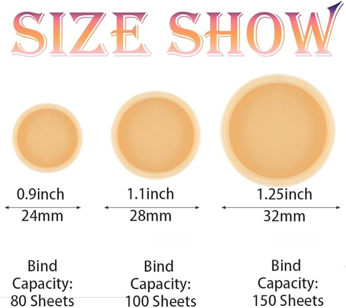 100PCS Discbound Notebook Accessories Expansion Planner Discs Binder Rings Loose-Leaf Plastic Book Binding Disc(Beige,1.25"(32 mm)