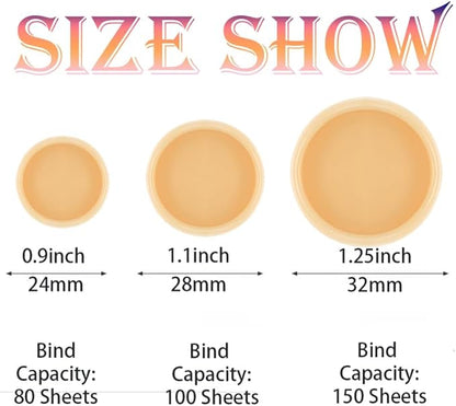 100PCS Discbound Notebook Accessories Expansion Planner Discs Binder Rings Loose-Leaf Plastic Book Binding Disc(Beige,1.25"(32 mm)