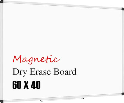 XBoard Extra Large Magnetic Whiteboard 60 x 40 Inch, Giant Dry Erase White Board for Wall with Marker Tray 5' x 3' | Big Aluminum Frame Message Presentation Board