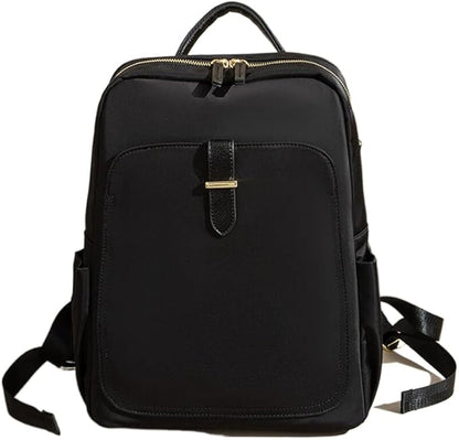 Versatile Oxford Cloth Women's Backpack - Minimalist Design for Daily Commute, Laptop Storage, and More! (Black)