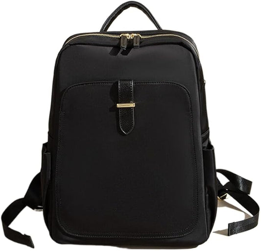 Versatile Oxford Cloth Women's Backpack - Minimalist Design for Daily Commute, Laptop Storage, and More! (Black)