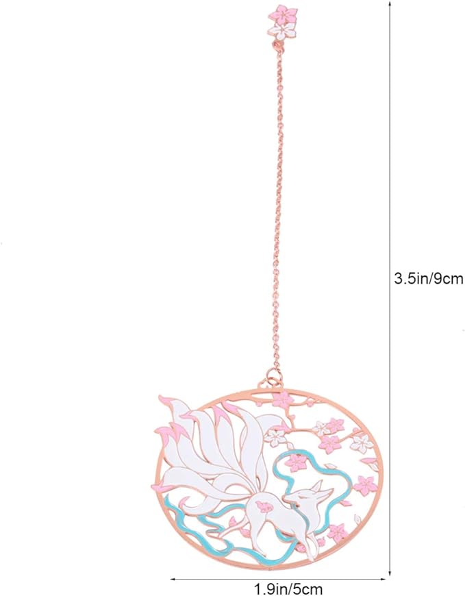 1pcs Metal Bookmark, Beautiful Vintage Bookmarks with Tassels for Women Reader (Nine-Tailed Fox)