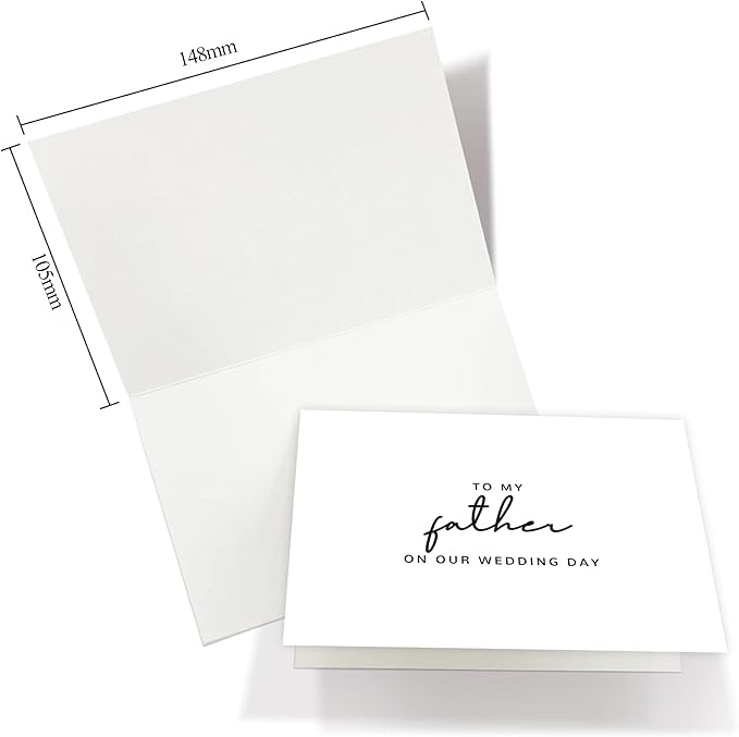 Set of 2 Wedding Day Card for Parents, Parents Of The Bride/Groom Gifts, To My Father On Our Wedding Day, To My Mother On Our Wedding Day.（Father/Mother B）