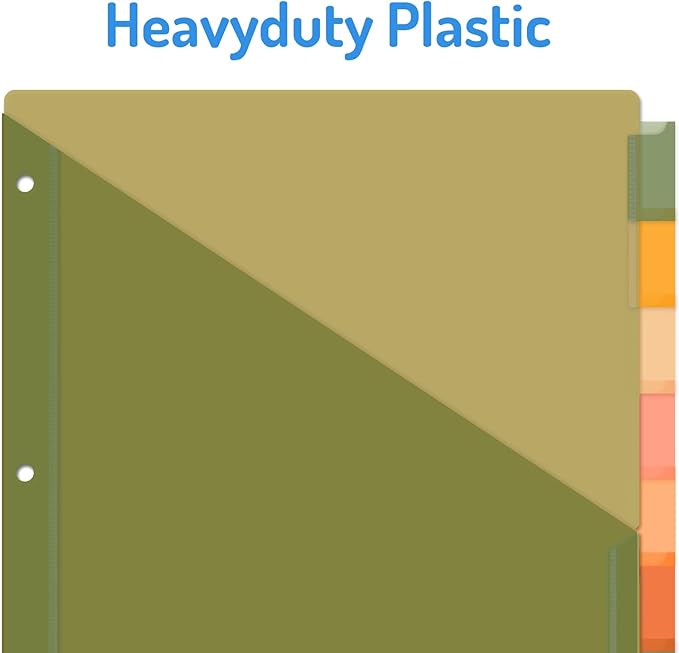 Forvencer 8 Count Dividers with Pockets, 8 Tab Dividers for 3 Ring Binder with Pockets, Subject Dividers with Pockets, Premium Quality Notebook Dividers with Pockets, Vintage, 1 Set