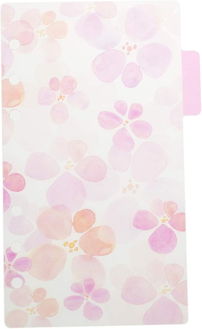 Plastic Binder Index Dividers, 6-Tab, Assorted Designs, Match for Standard A6 Size 6-Ring Planners