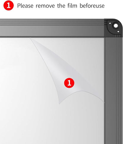 VIZ-PRO Magnetic Dry Erase White Board, 36 X 24 Inches, Black Aluminium Frame