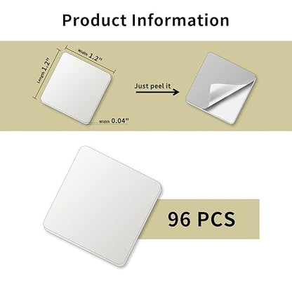 Art3d 96 Pieces 1.2 x 1.2in. Square Nano Double-Sided Transparent Tape Sticker, Removable Heavy Duty Clear Mounting Tape for Wall Hanging