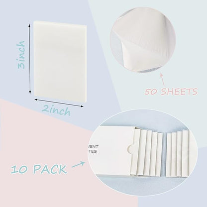 Transparent Sticky Notes 500 Sheets, 2 x 3 in Clear Sticky Notes, See Through Invisible Translucent Sticky Notes Waterproof Self-Stick Note Pads for School, Office (10 Packs)