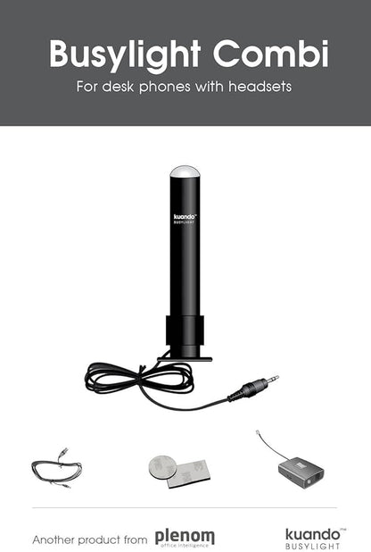 Busylight Combi (15301) – for headsets & Desk Phones - Lights up Red When on The Phone. Manual Switch Changes Light to Blue for DND Mode