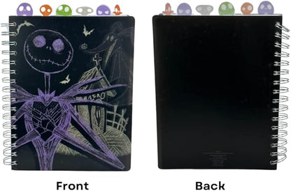 Innovative Designs Nightmare Before Christmas Tab Journal Notebook, Spiral Bound, 144 Lined Pages, 8 x 7 inches, Black