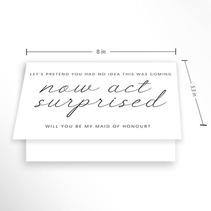 YiKaLus Wedding Maid of Honor Card, Blank Inside, 8 x 5.3 Inches, Recycled 300gsm Linen Cardstock, Sturdy Envelope