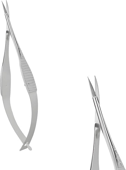 VANNAS Micro Spring Scissors - Curved/Fan-Shaped/Sharp Tip/8cm-S11037-08